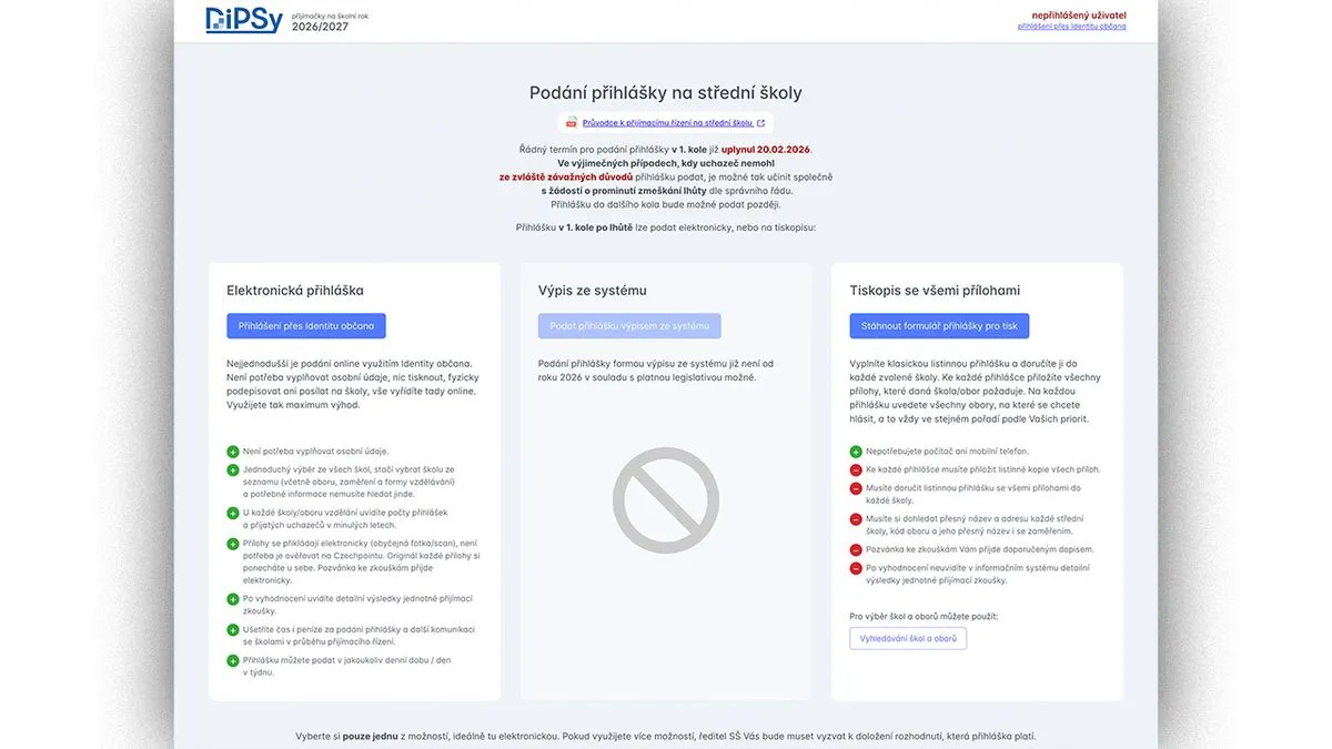 cermat počet přihlášek — CZ news